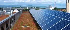 Green roof and solar technology in Freiburg, Germany